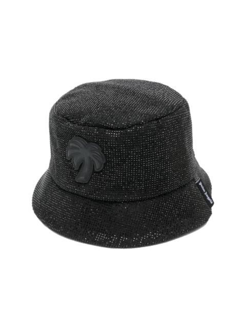 Palm Angels palm-patch rhinestone bucket hat