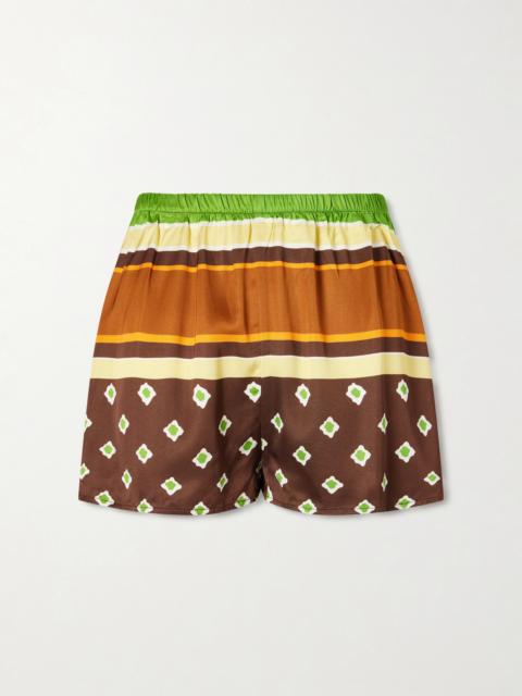 FAITHFULL Tia Printed Satin Shorts