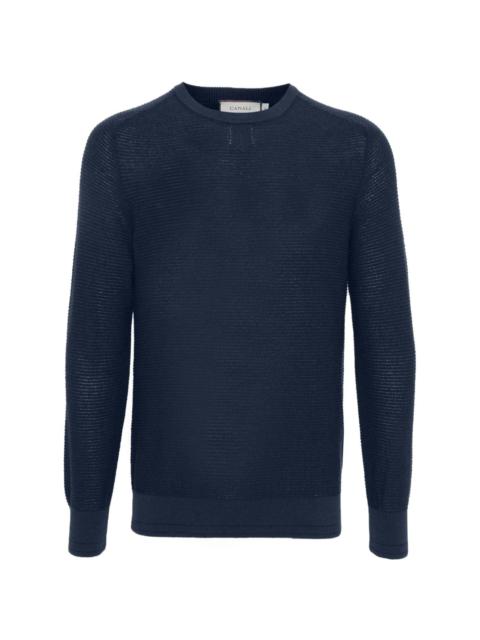 Canali crew-neck ribbed jumper
