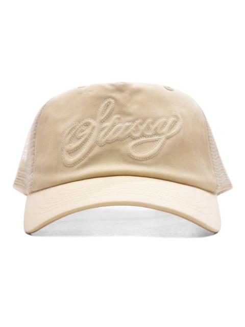 Stüssy WAXED CURSIVE STITCH SNAPBACK TRUCKER - SAND