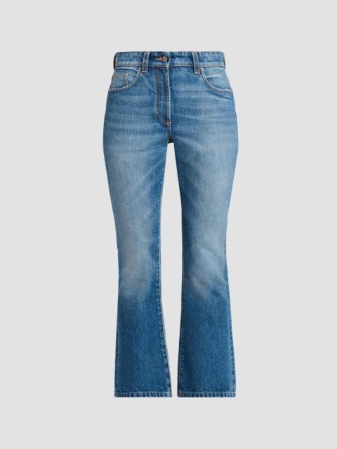 VERSACE Women's Stone-Wash Crop Slim Jeans - Light Blue