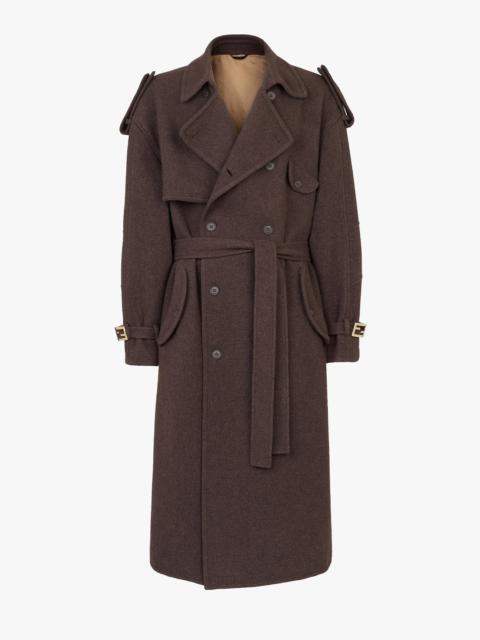 FENDI Brown cashmere trench coat