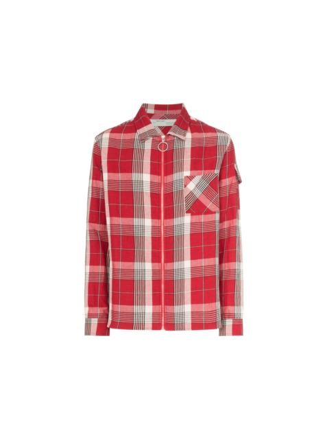 Off-White OFF-WHITE Checkered Zip Up Skulls Flannel Shirt Red/Multicolor