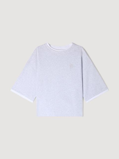 Sandro EMBROIDERED LOGO COTTON T-SHIRT