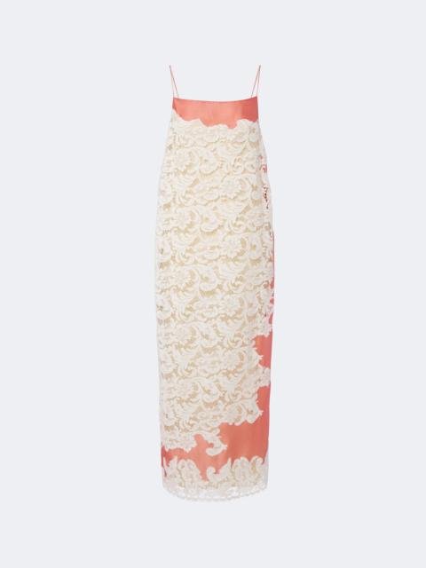 KHAITE Nevis lace-trimmed voile slip dress