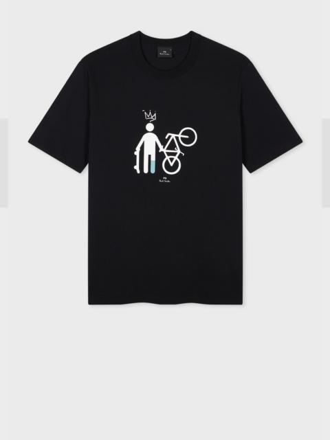 Paul Smith Black 'Skater Bike' Print T-Shirt