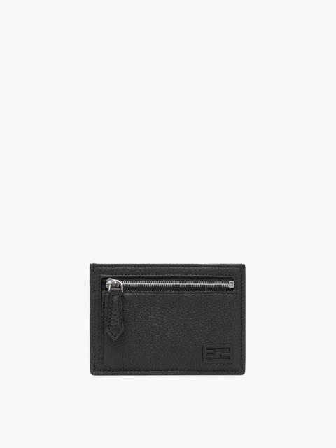 Black leather card holder