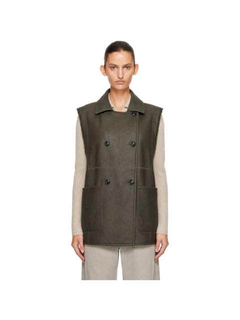 Max Mara Khaki Brianza Shearling Vest