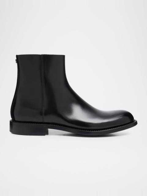 Dolce & Gabbana Men's Leather DG-Backstay Zip Ankle Boots