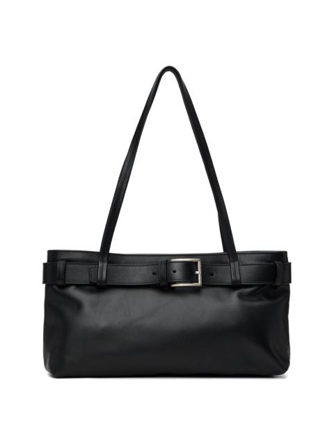 ST. AGNI Black Belt Detail Baguette Bag