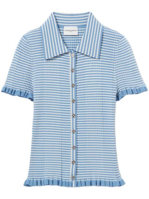 Claudie Pierlot striped button-up T-shirt