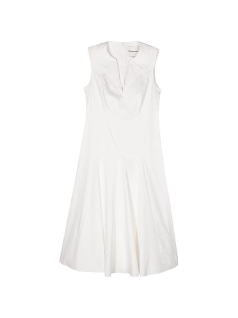 ROLAND MOURET V-neck cotton midi dress