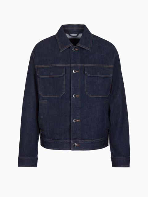 Rinse-washed denim jacket