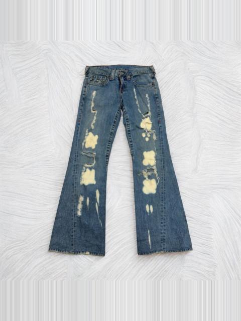 Other brands Vintage Flared TRUE RELIGION Distressed Acid Wash Denim
