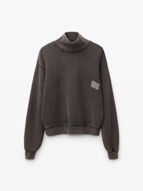 Alexander Wang ACID WASH HIGH NECK PULLOVER