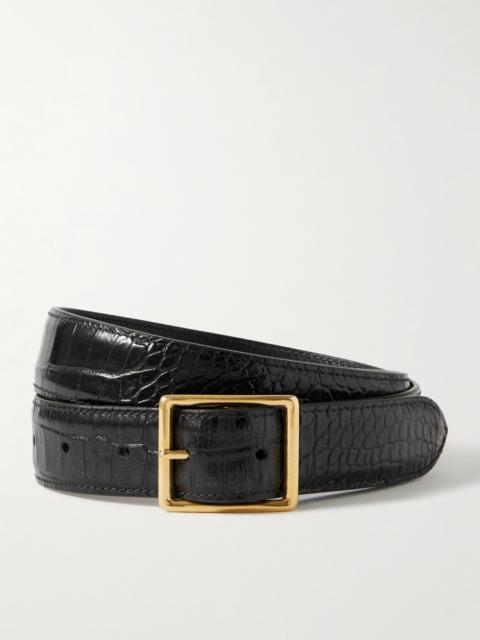 NILI LOTAN Gabriele Croc-effect Leather Belt