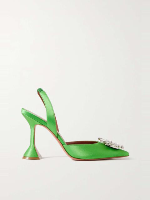 Begum Glass crystal-embellished PVC slingback pumps