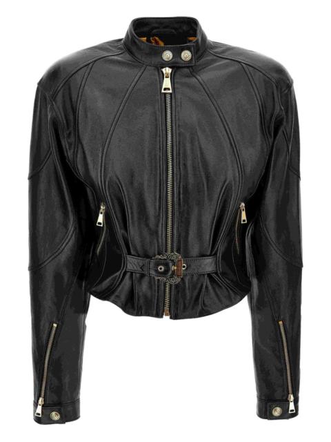 VERSACE JEANS COUTURE belted leather jacket