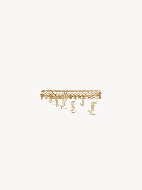 SAINT LAURENT multi cassandre bracelet in metal and rhinestone