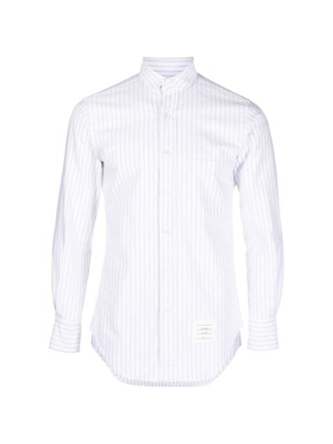 pinstripe-pattern long-sleeve shirt