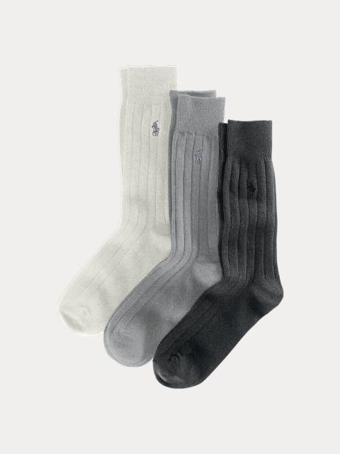 Polo Ralph Lauren Ribbed Cotton-Blend Trouser Sock 3-Pack
