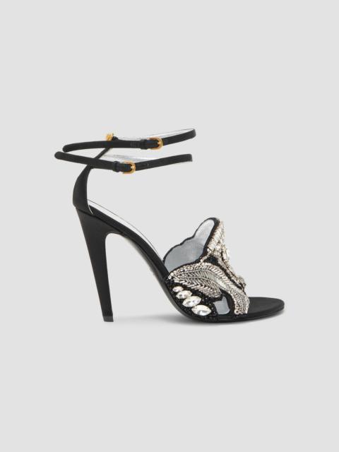 VERSACE Women's 110MM Crystal-Embellished Leather Sandals - Black Multicolor Vibrated Hot