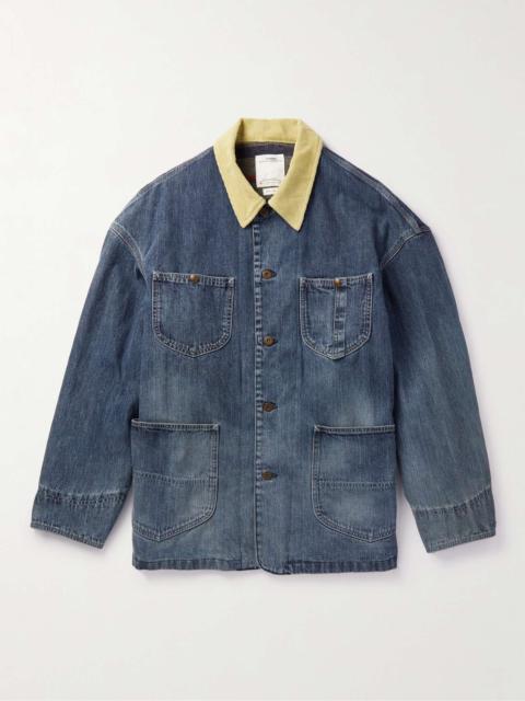 Social Sculpture Corduroy-Trimmed Denim Jacket