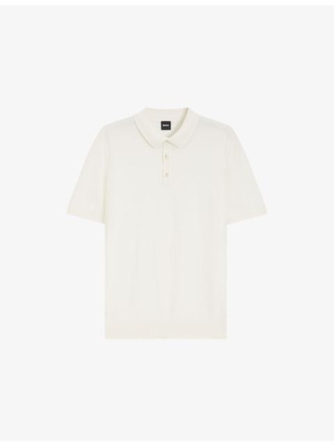 BOSS Jacquard Short-Sleeve Knitted Polo Shirt