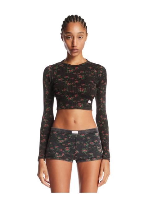 Alexander Wang Black Floral Print T-Shirt