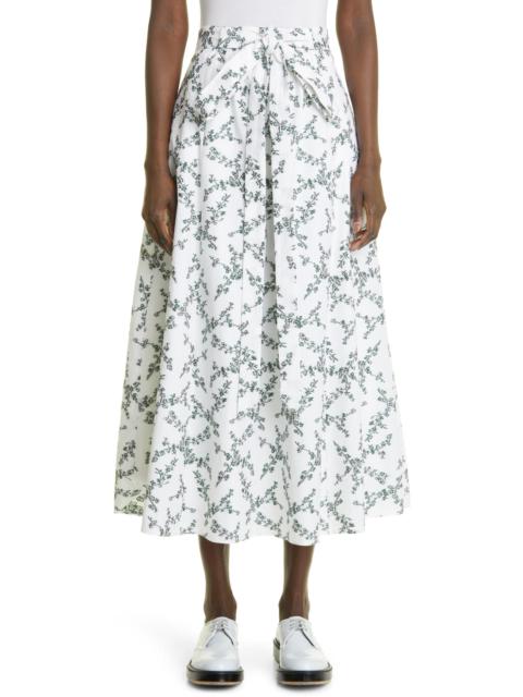 Erdem Bernadette Floral Fil Coupé Midi Skirt in White/Green at Nordstrom