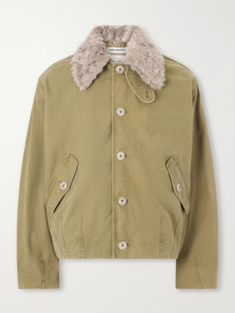 Our Legacy Aerial Wool and Linen-Blend Trimmed Cotton-Canvas Jacket