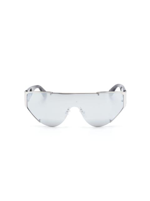 shield-frame mirrored sunglasses