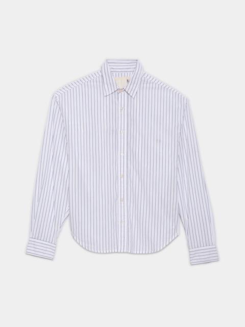 R13 DOLMAN SLEEVE SHIRT - ROYAL BLUE WIDE PINSTRIPE | R13