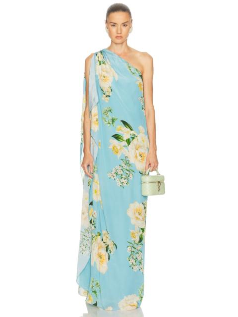 HEMANT & NANDITA Ajia One Shoulder Kaftan Dress