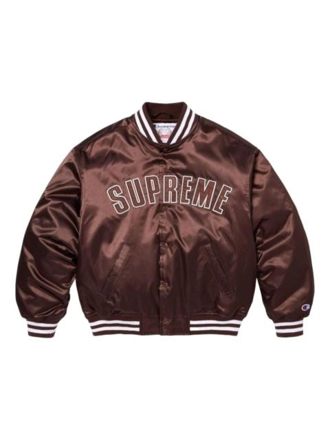 Supreme Supreme x Champion SS26 Satin Varsity Jacket 'Brown' SUP-SS26-170-BRN