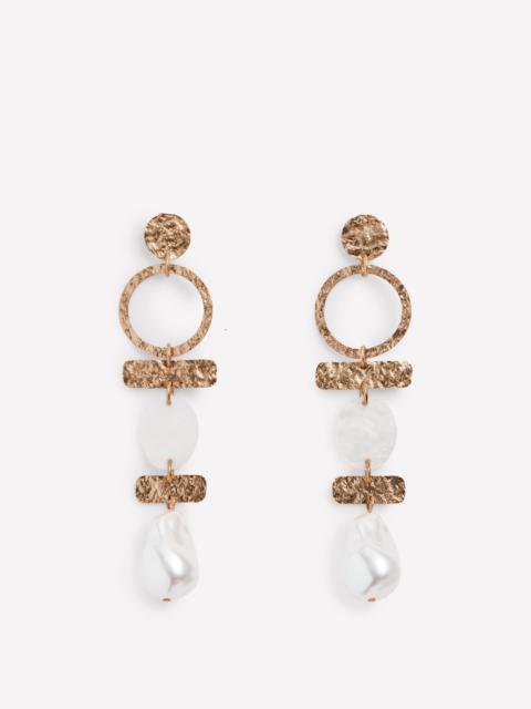 BODEN Statement Drop Earrings-Gold Colour/ Faux Pearl
