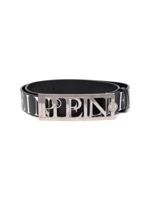 PHILIPP PLEIN logo-lettering buckle belt