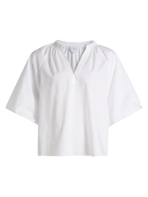 TANYA TAYLOR Women's Marine Cotton Balloon-Sleeve Top - Optic White