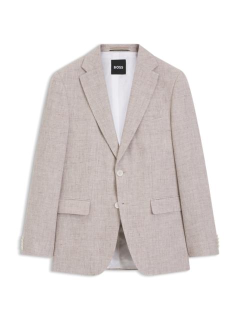 BOSS SLIM-FIT JACKET WITH PUPPYTOOTH PATTERN