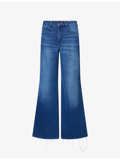 GOOD AMERICAN Soft Tech Good Waist Palazzo Stretch-Denim Ankle Jeans