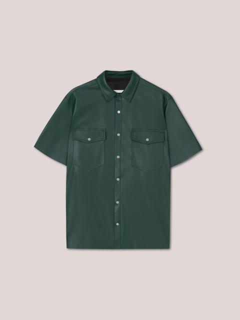 Nanushka ADAM - OKOBOR™ alt-leather shirt - Pine green