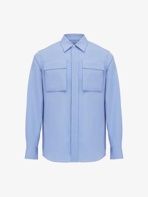Alexander McQueen Men's Military Pocket Shirt in Bluebell