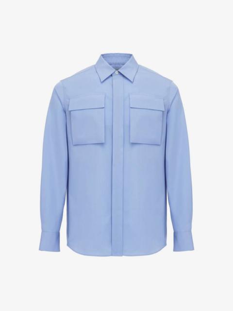 Men's Military Pocket Shirt in Bluebell