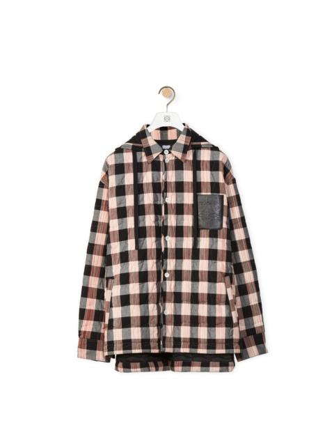 Loewe Quilted check hooded shirt in cotton