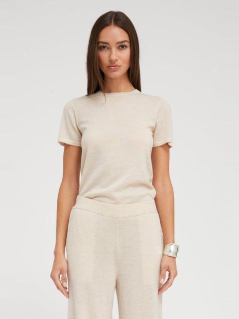 SPRWMN LATTE ULTRA FINE CASHMERE TEE