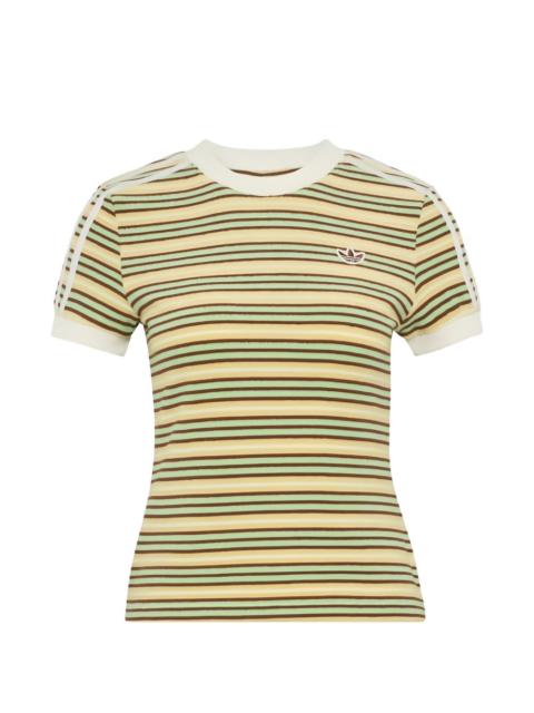 adidas Summer Glow striped logo-embroidered T-shirt
