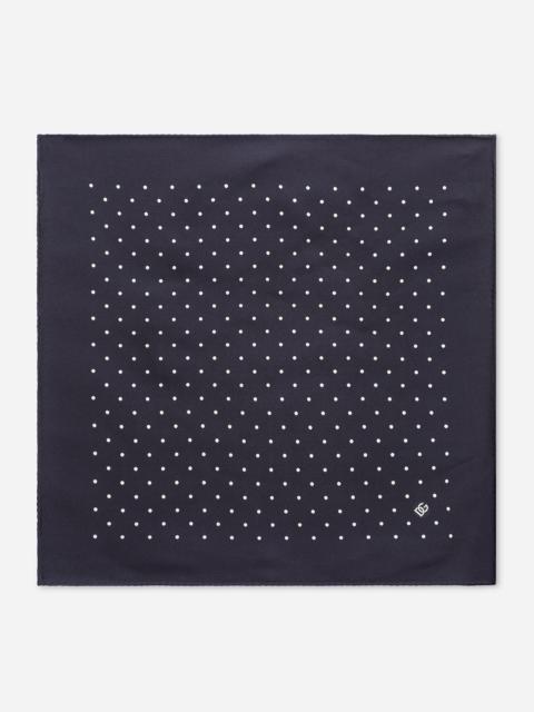 Silk jacquard pocket square with DG logo