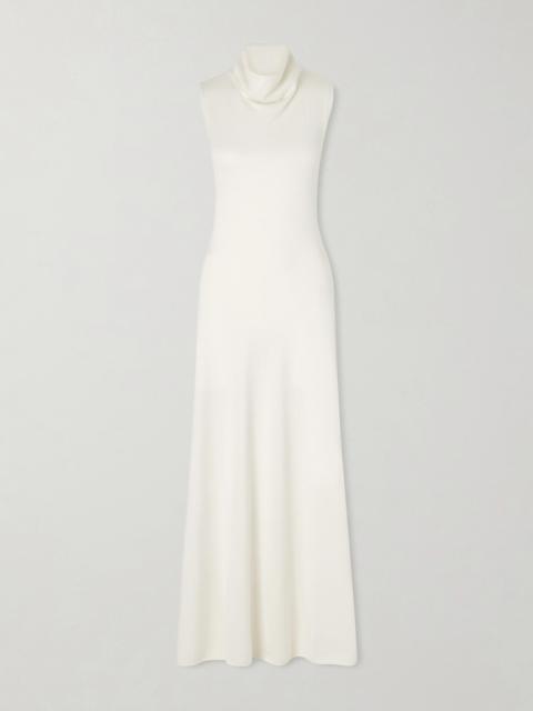 TOM FORD Draped Wool-blend Piqué Maxi Dress