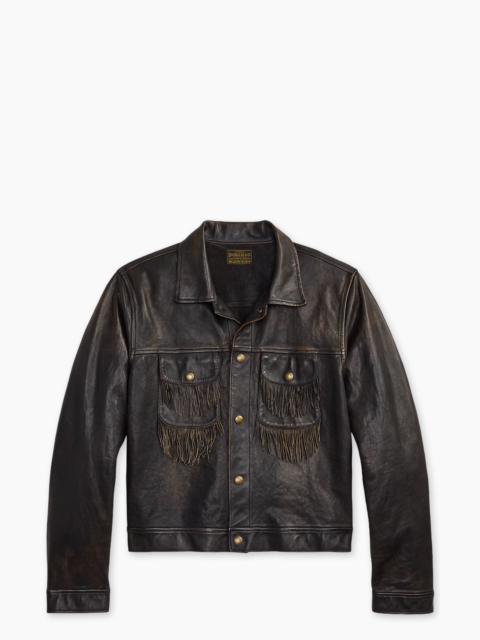 RRL by Ralph Lauren RRL FRINGE LEATHER JACKET VINTAGE BLACK