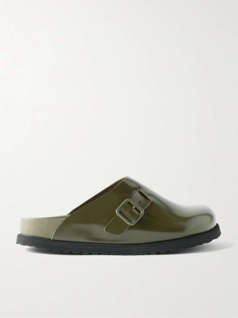 BIRKENSTOCK Niamey Buckled Glossed-Leather Clogs